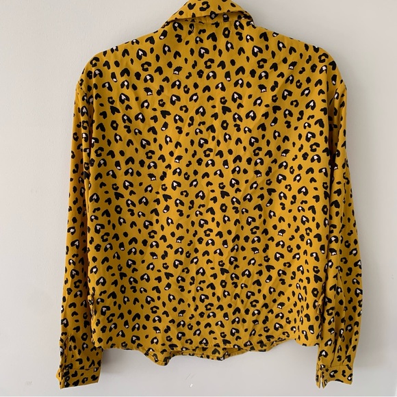 Yellow And Black Button down Blouse - Picture 11 of 15